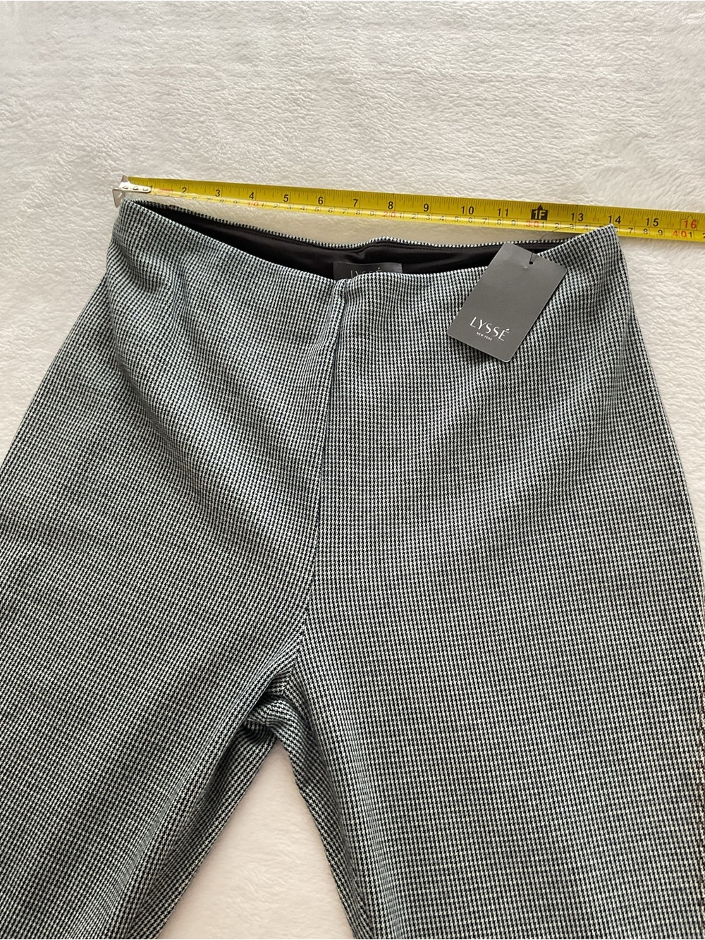 Lyssé New York Houndstooth Stretch Ankle Pants Blue Gray Size L NWT - Picture 11 of 12